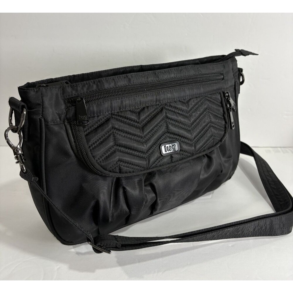 Lug Mambo Cross Body Tote Bag Purse Bouquet Black RFID Travel Bag